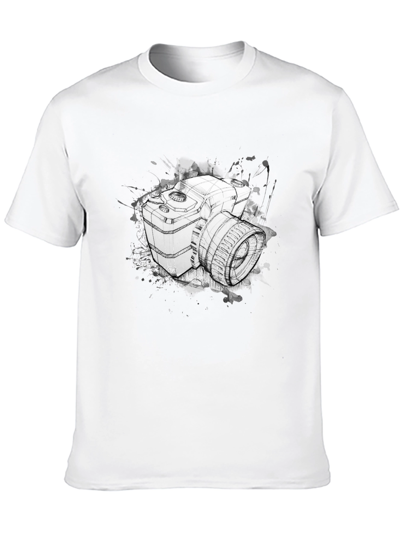 Camera Sketch Graphic Tee - Black
