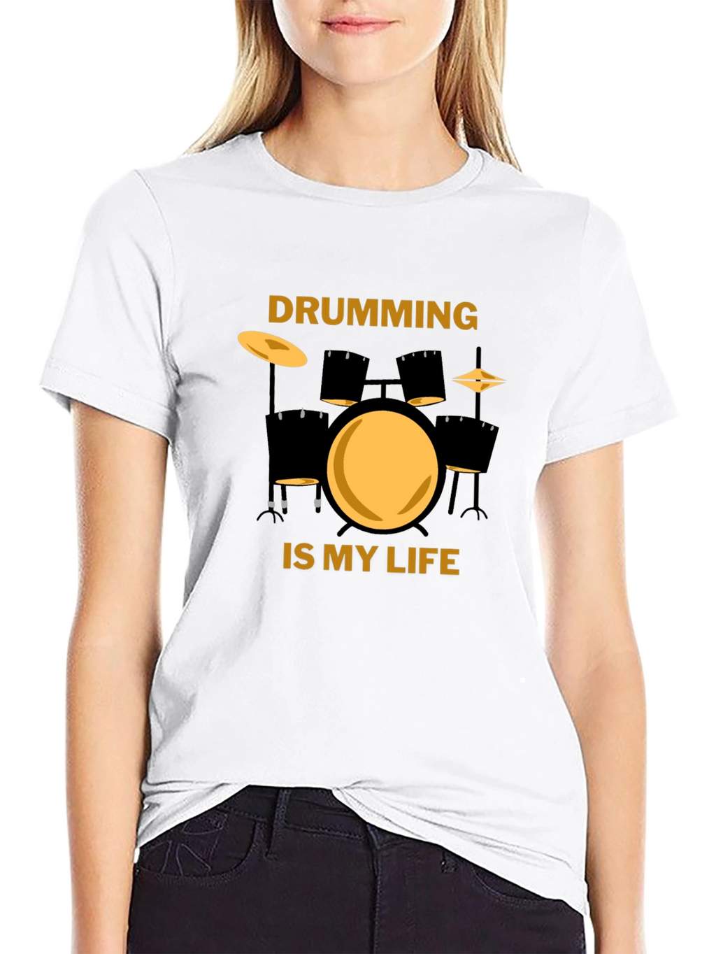Drumming is My Life Black T-Shirt