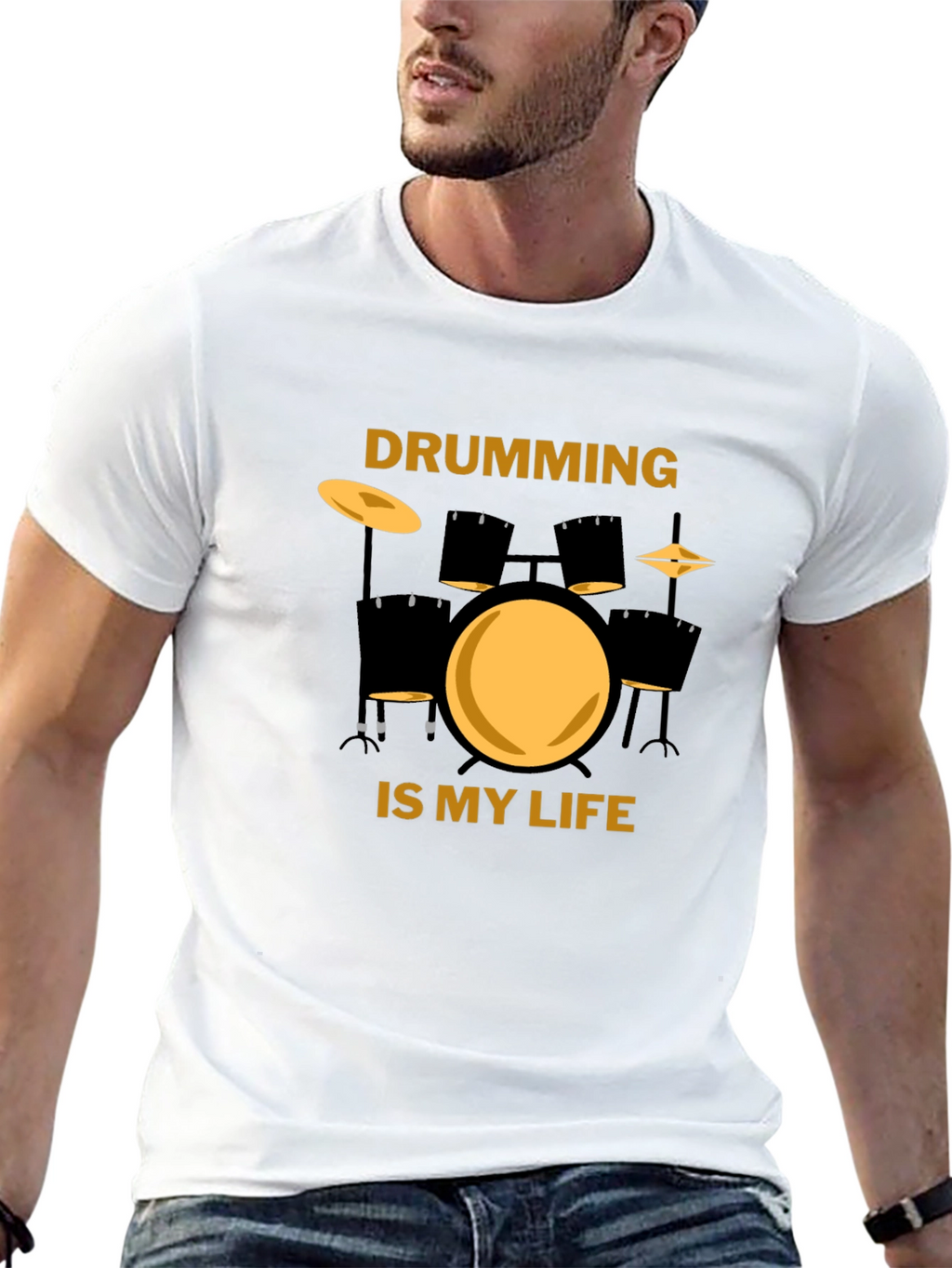 Drumming is My Life Black T-Shirt