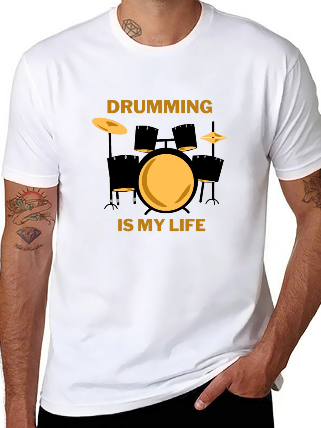Drumming is My Life Black T-Shirt