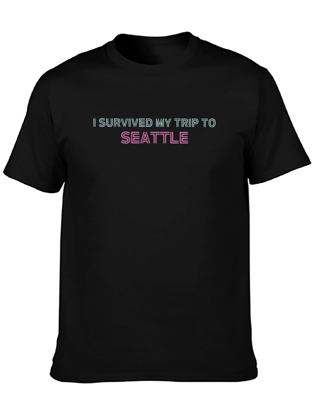 I Survived My Trip to Seattle Black T-Shirt