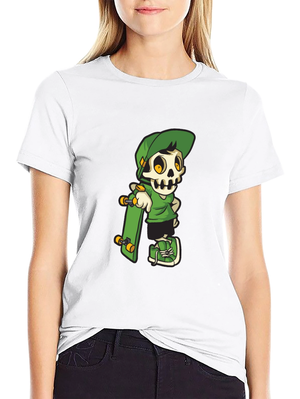 Skater Skull Graphic Tee - Cool & Edgy Design