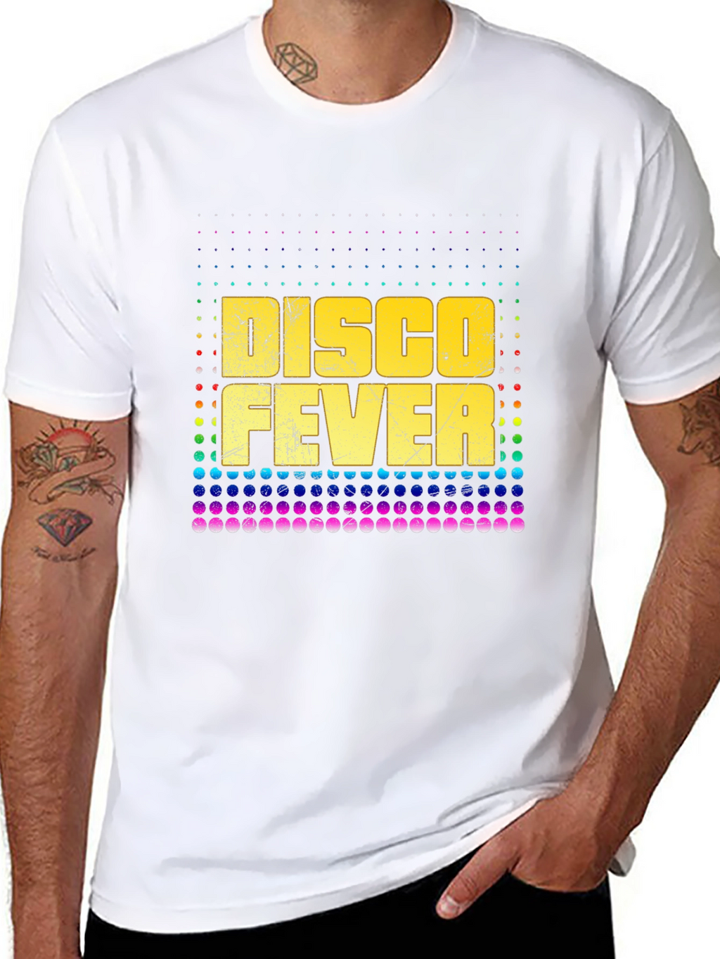 Retro Disco Fever Graphic Tee - Black