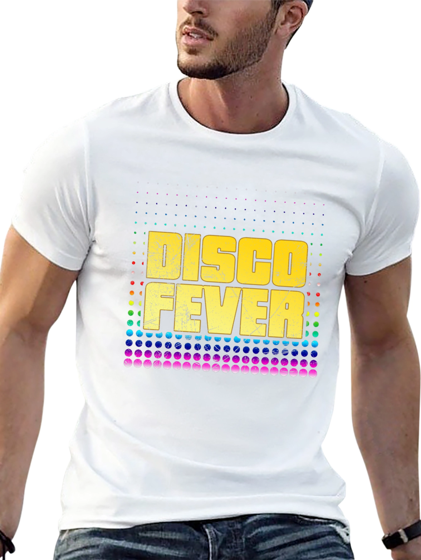 Retro Disco Fever Graphic Tee - Black