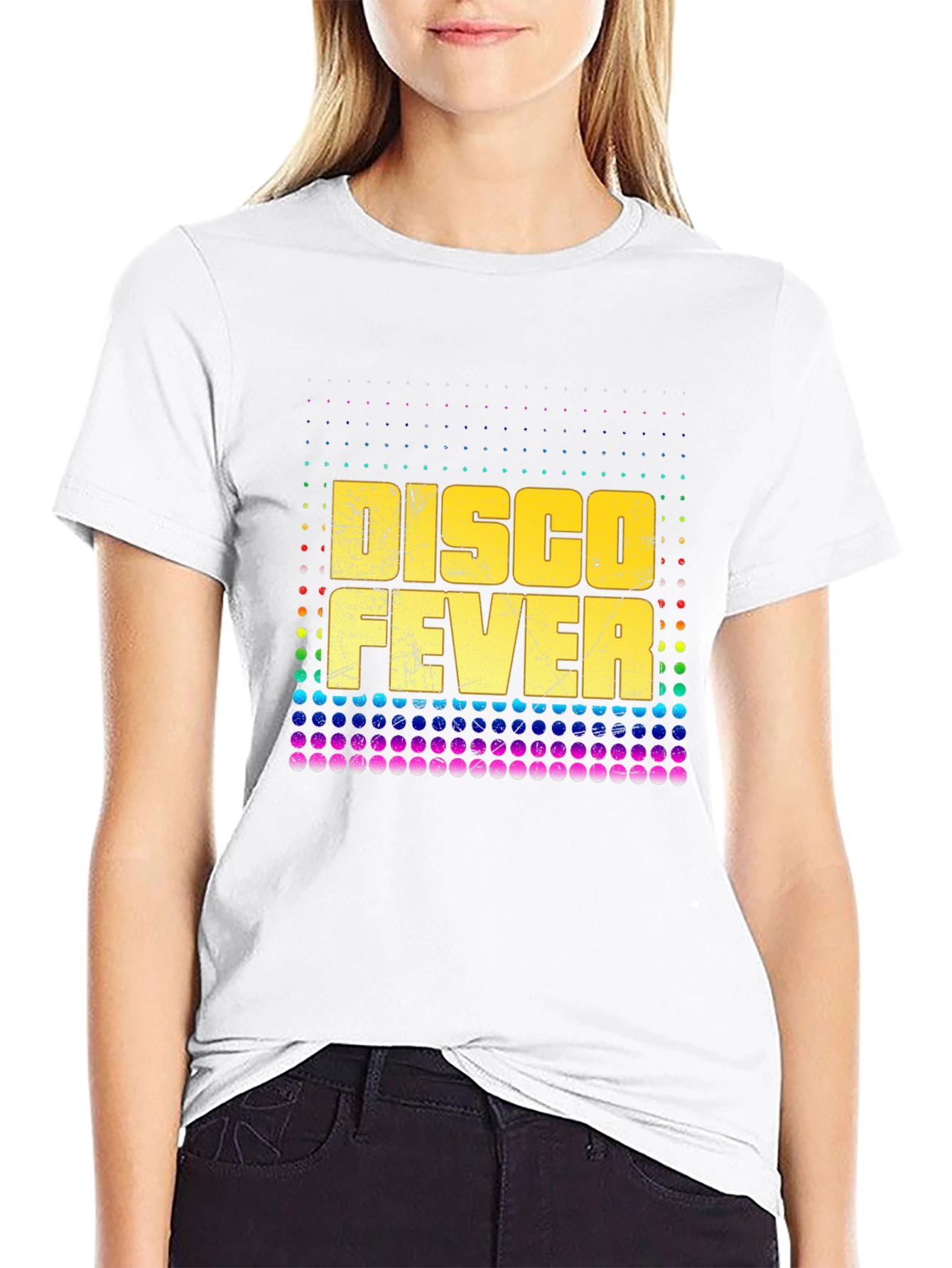 Retro Disco Fever Graphic Tee - Black