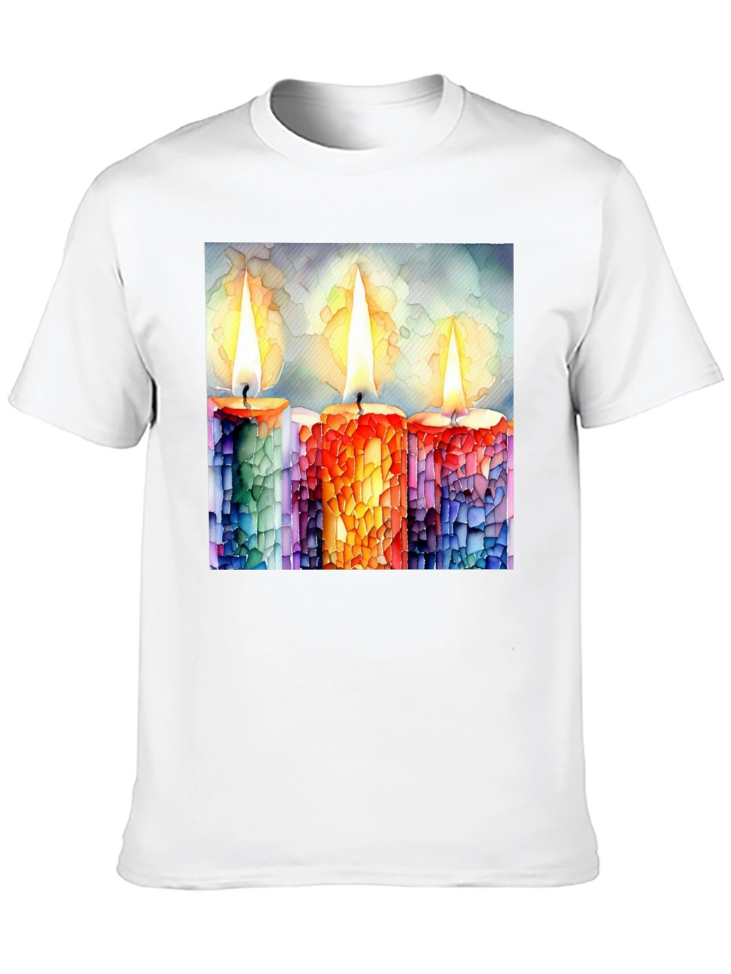 Candle Art Print Black T-Shirt