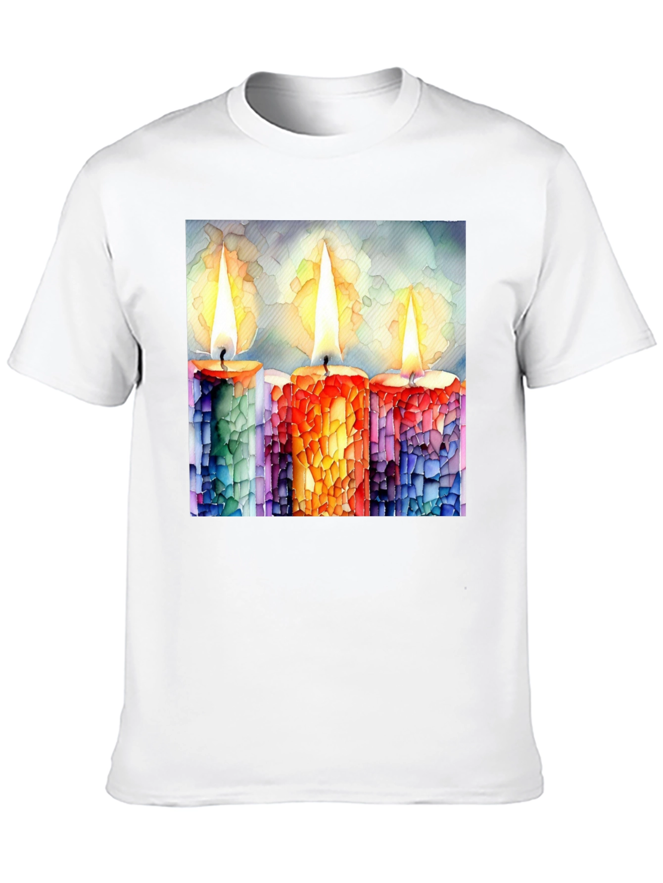 Candle Art Print Black T-Shirt