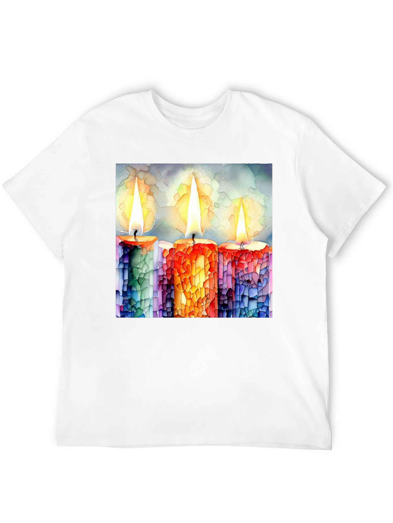 Candle Art Print Black T-Shirt