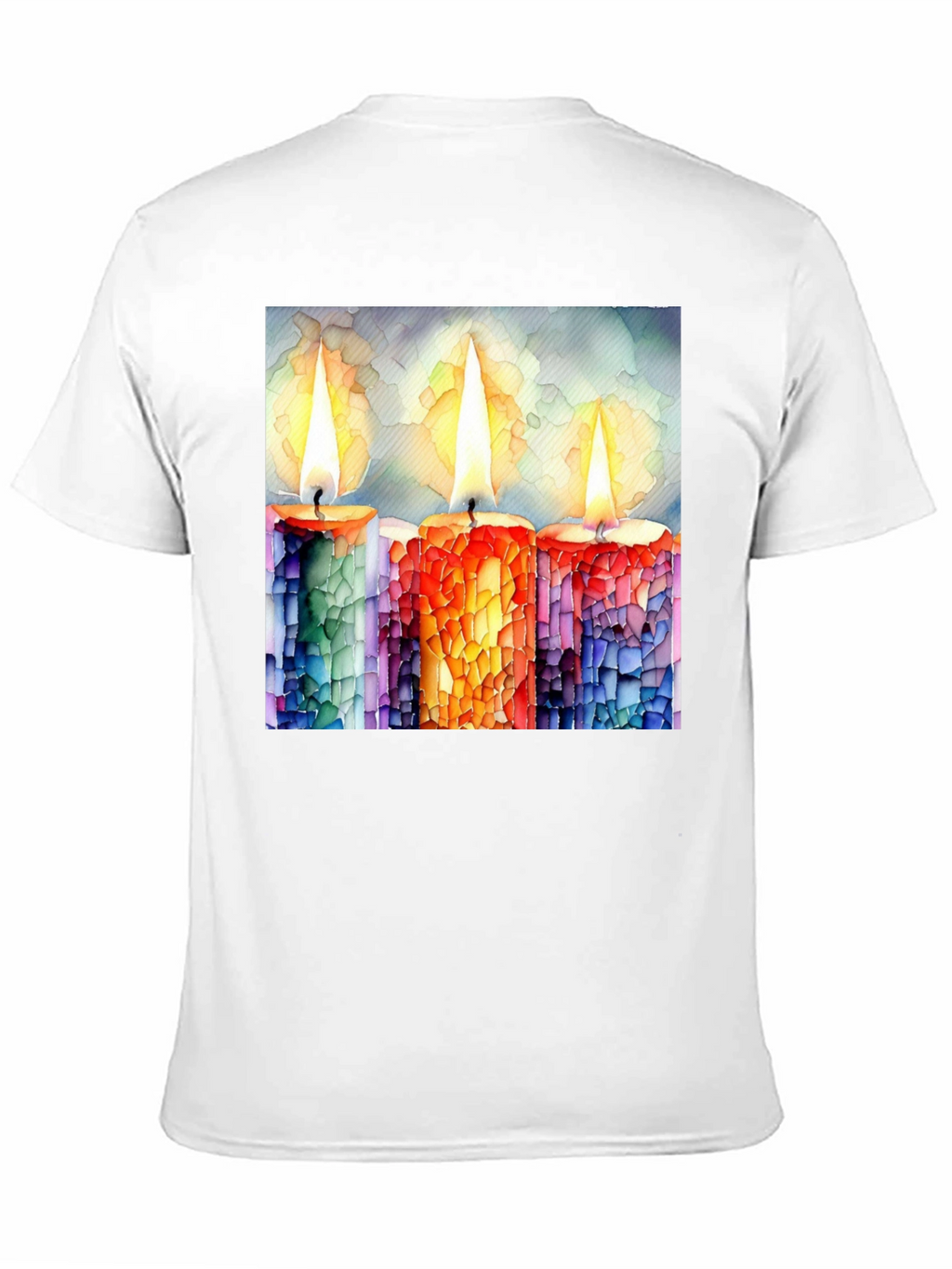 Candle Art Print Black T-Shirt