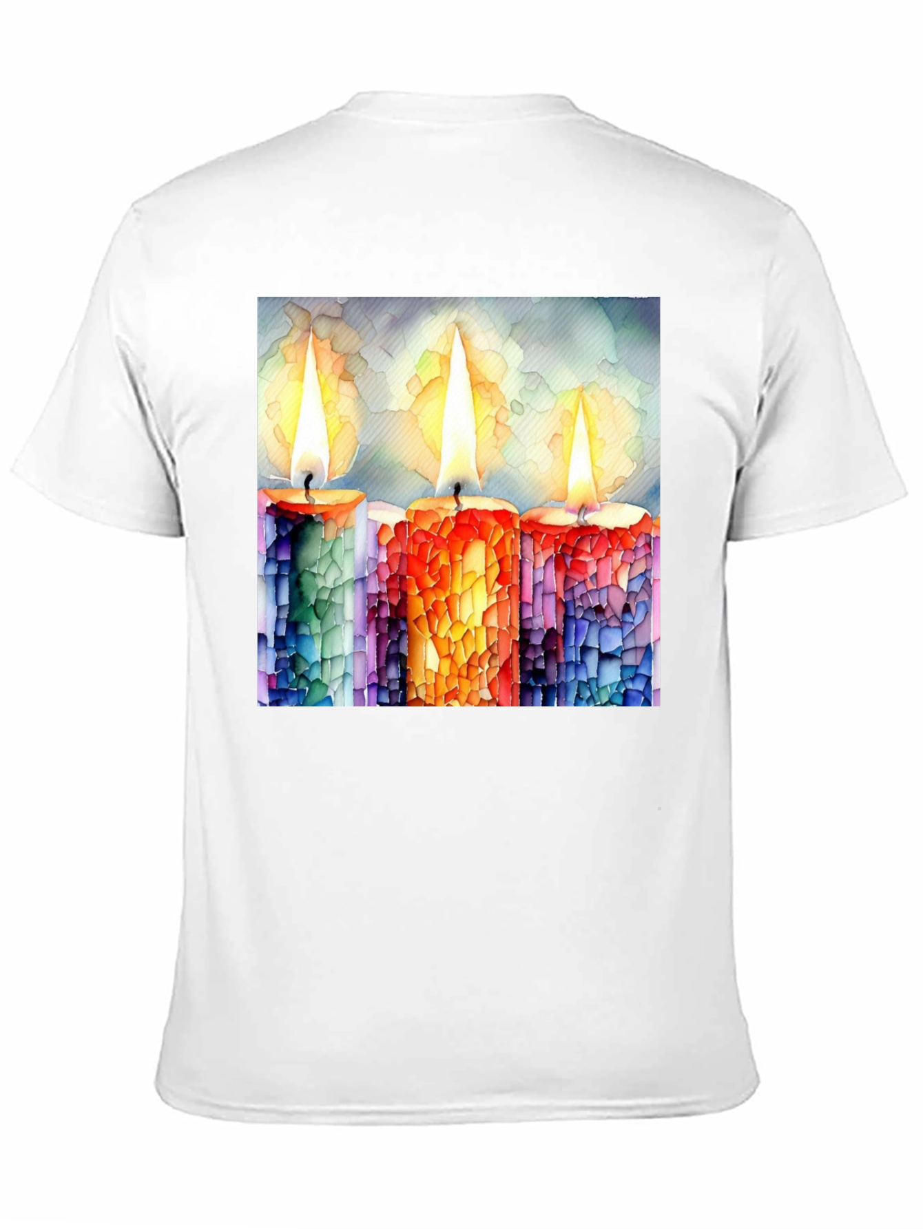 Candle Art Print Black T-Shirt