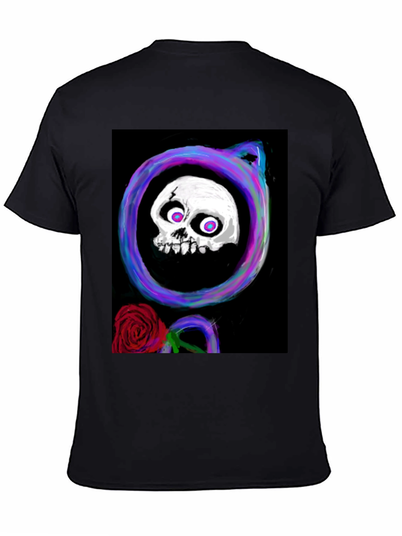 Skull & Rose Graphic Tee - Black