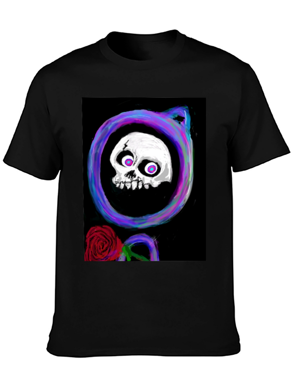 Skull & Rose Graphic Tee - Black