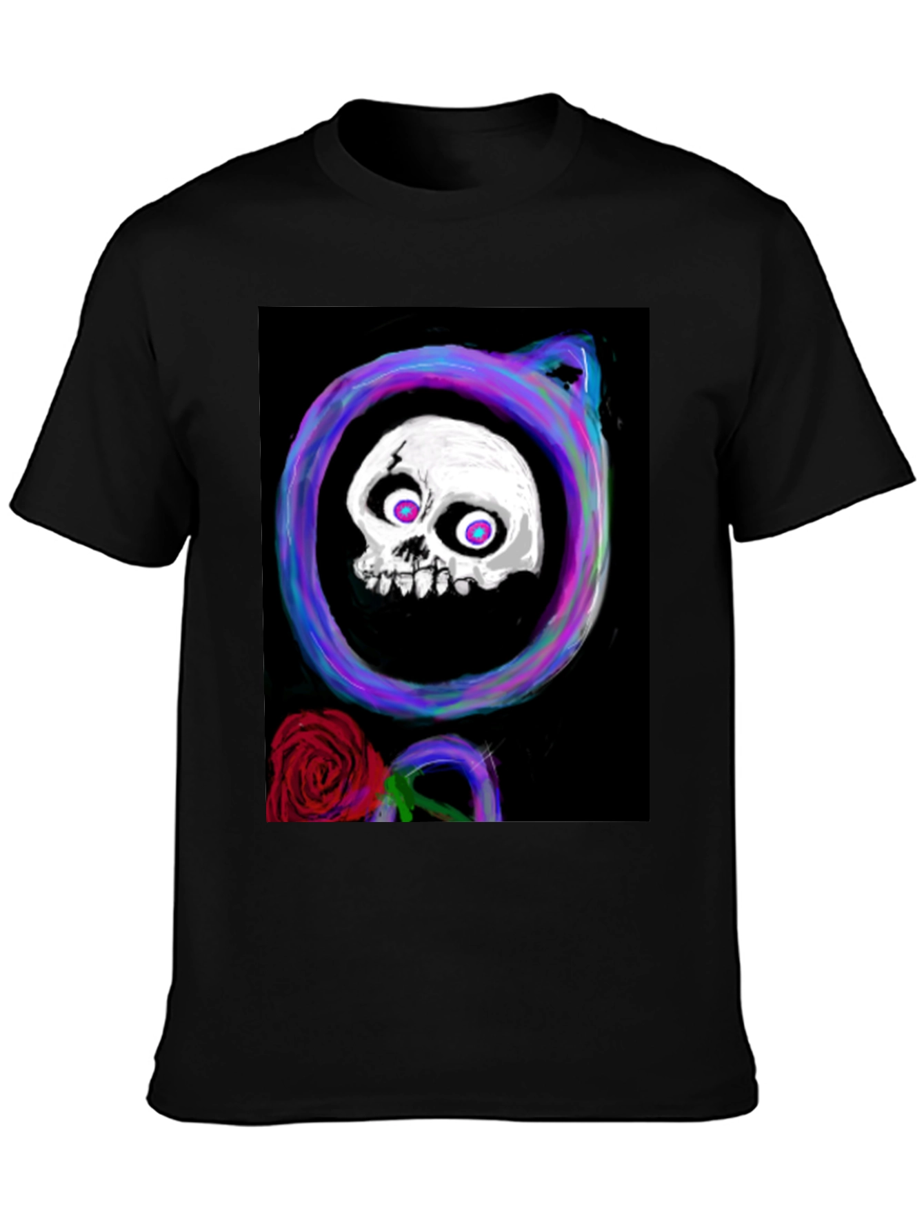 Skull & Rose Graphic Tee - Black