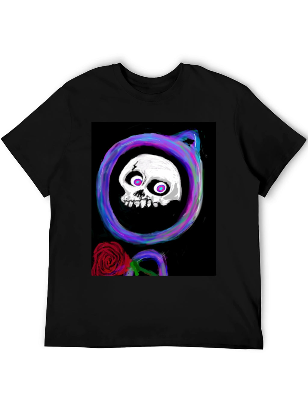 Skull & Rose Graphic Tee - Black