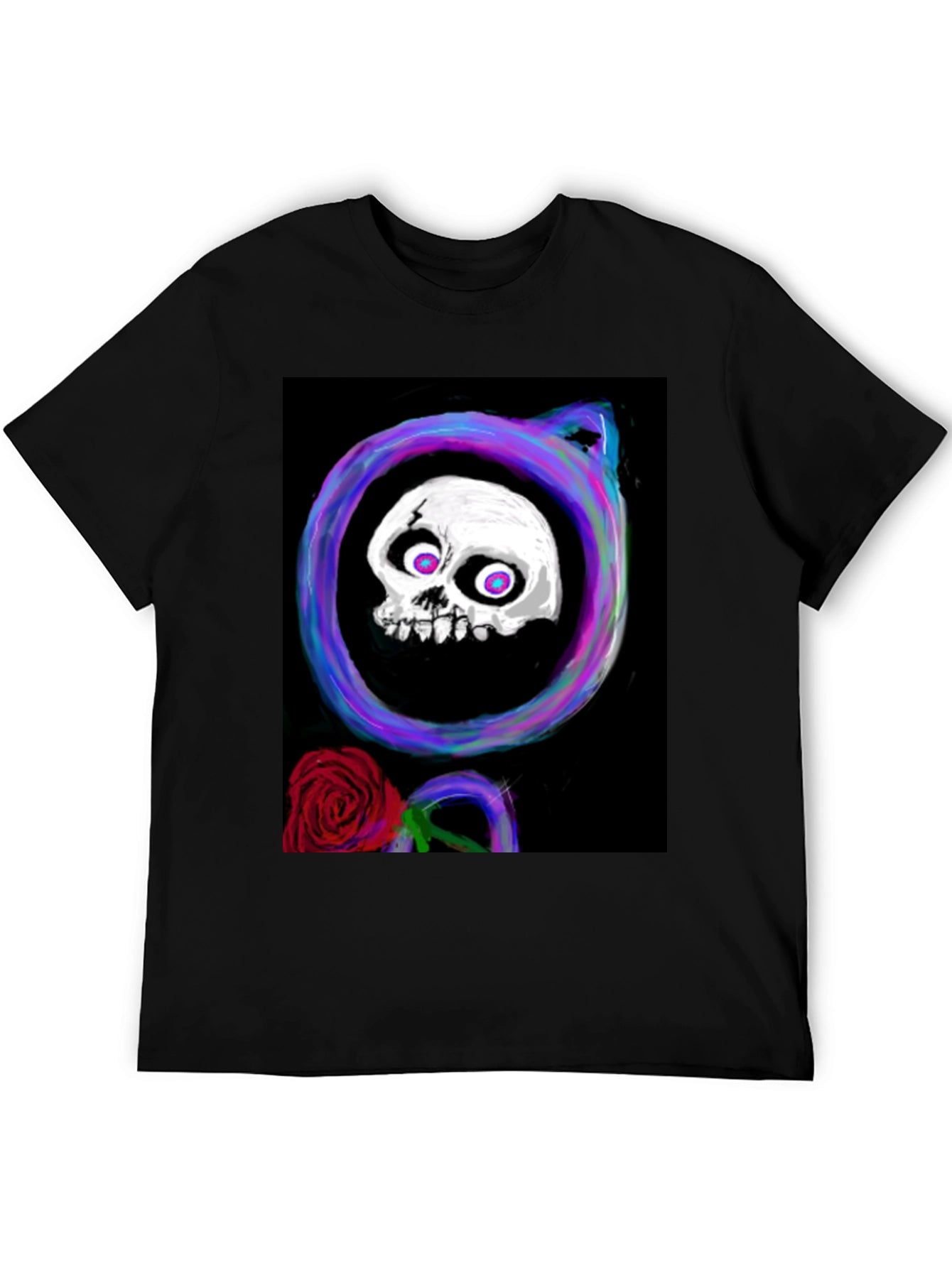 Skull & Rose Graphic Tee - Black