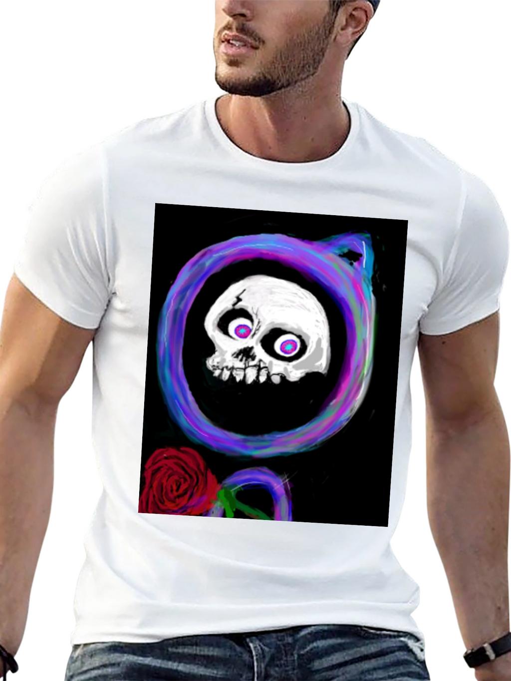 Skull & Rose Graphic Tee - Black