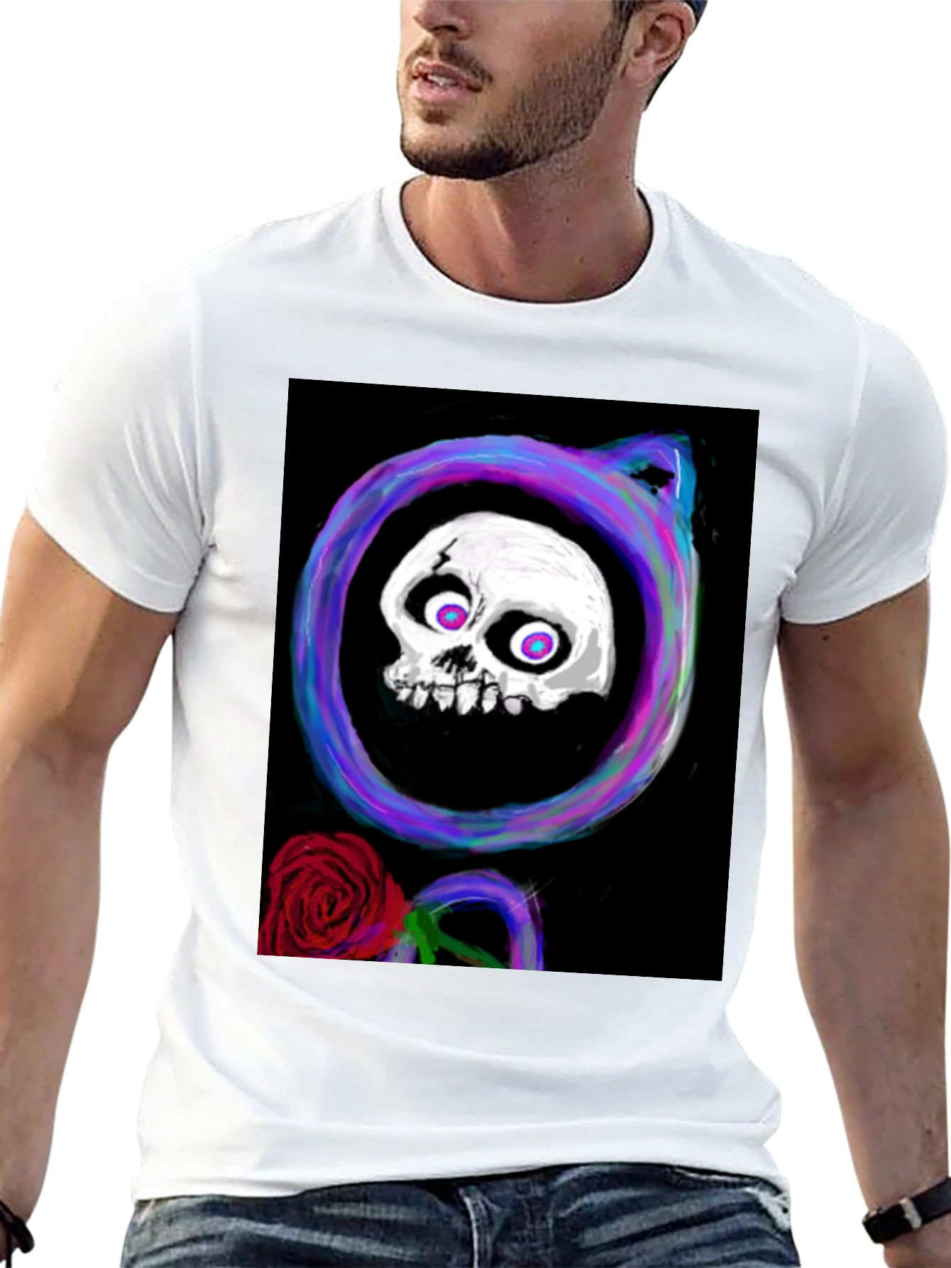 Skull & Rose Graphic Tee - Black