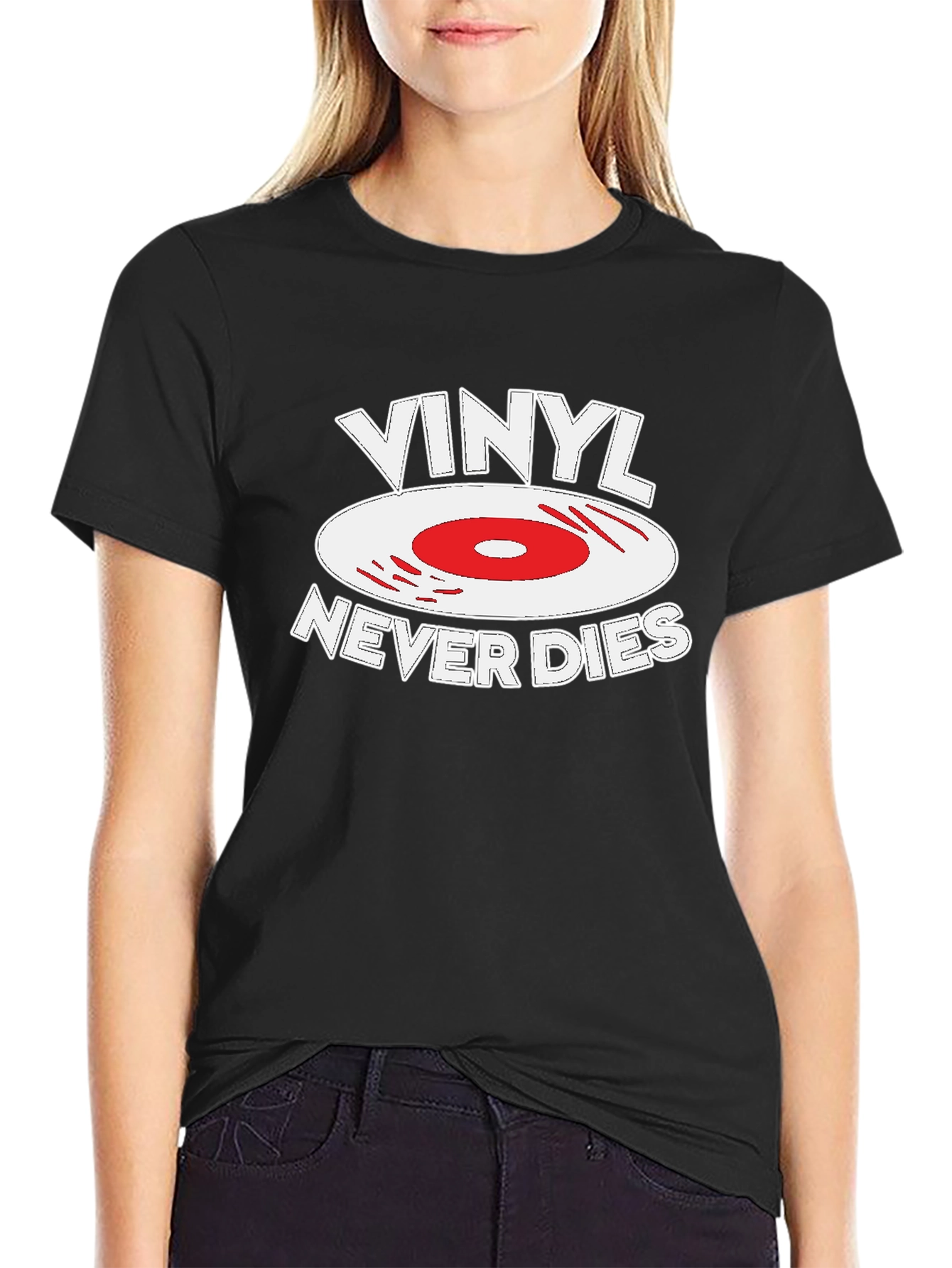 Vinyl Never Dies Graphic T-Shirt - Classic Music Lover Tee