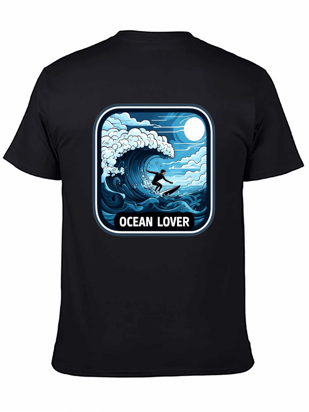 Ocean Lover Graphic Tee - Surfer Wave Design