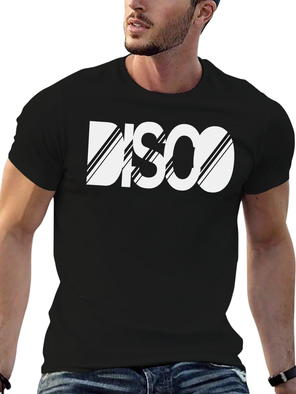 Retro Disco Graphic Black T-Shirt