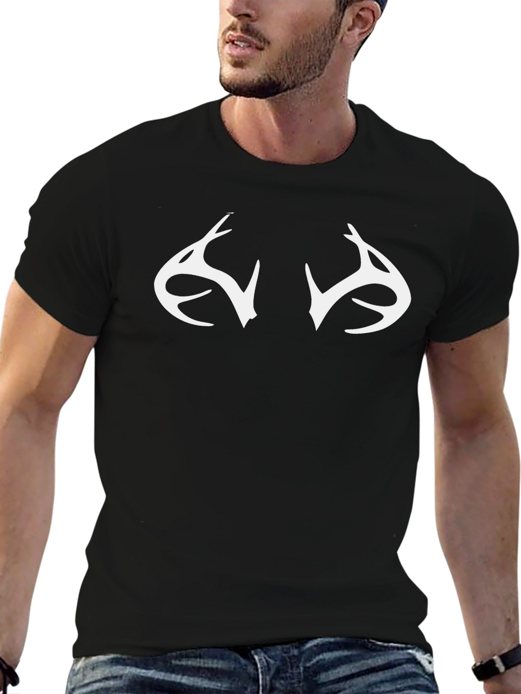 Antler Graphic Black T-Shirt
