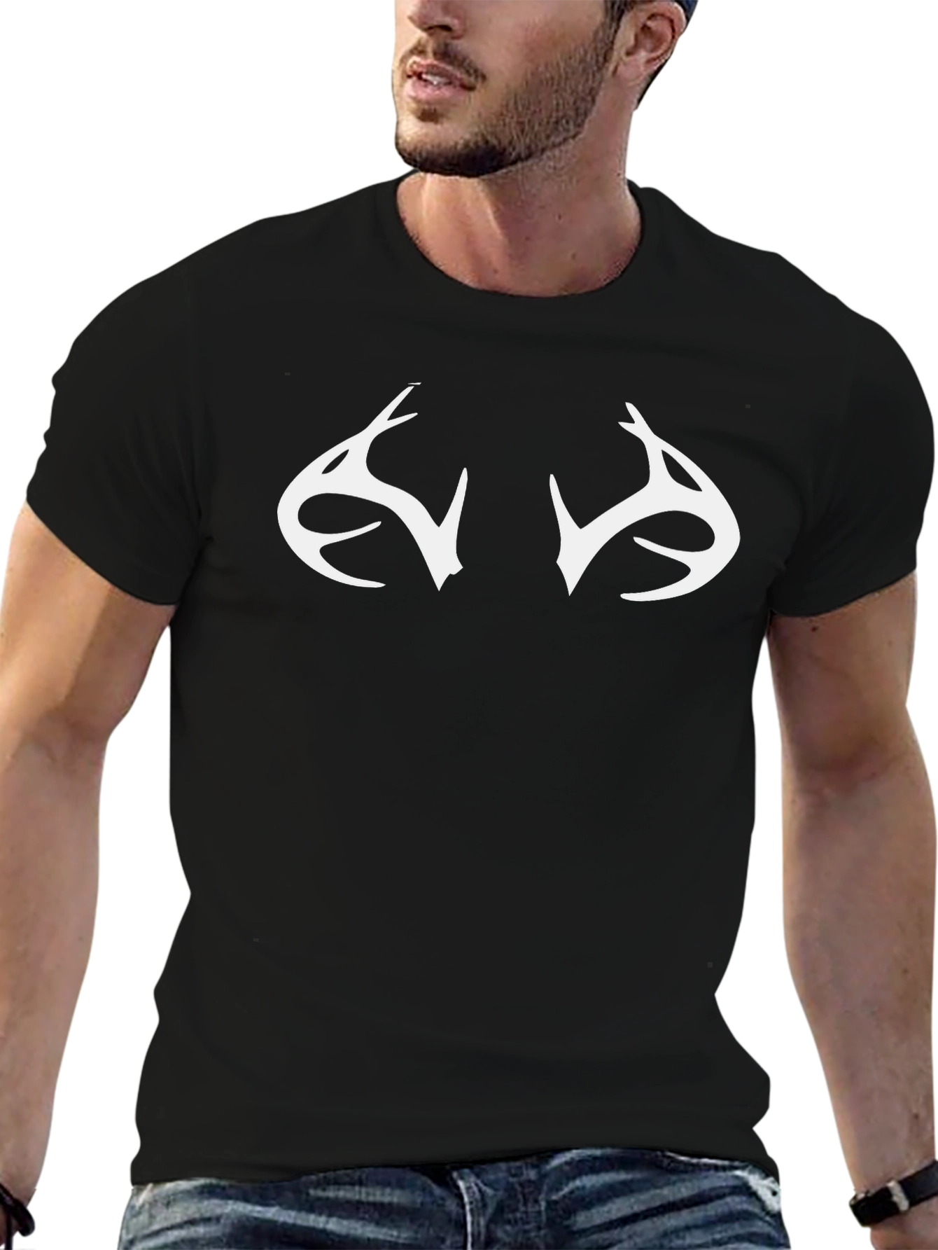 Antler Graphic Black T-Shirt
