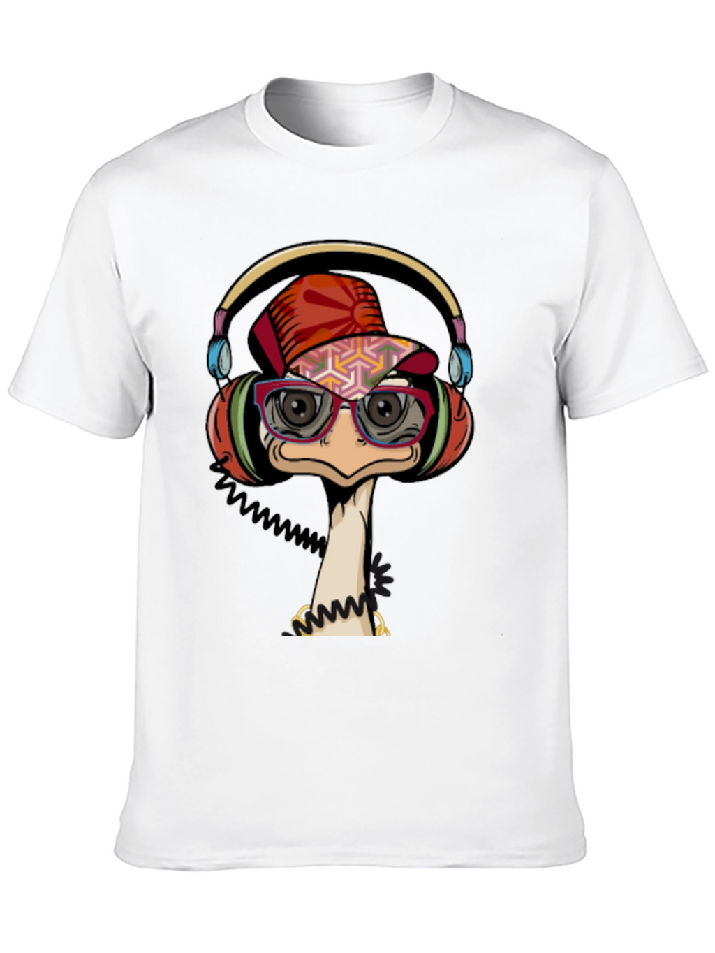 Cool Ostrich DJ Graphic Tee - Black T-Shirt