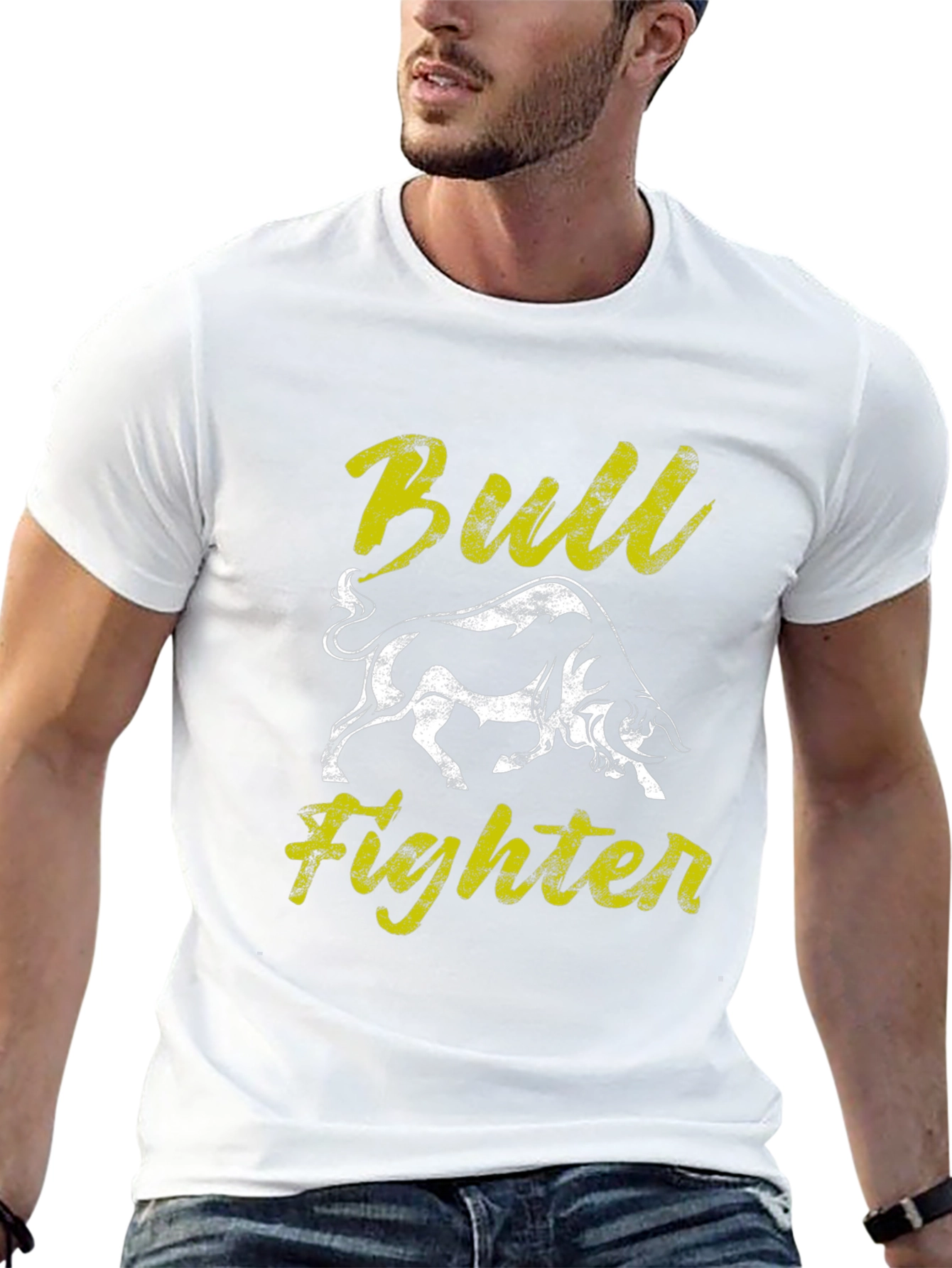 Bull Fighter Graphic Tee - Black Cotton T-Shirt
