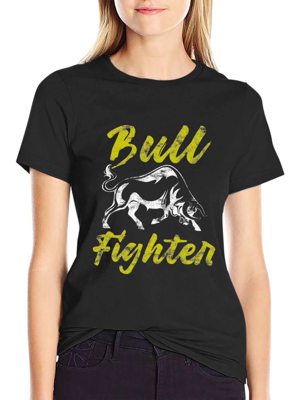 Bull Fighter Graphic Tee - Black Cotton T-Shirt
