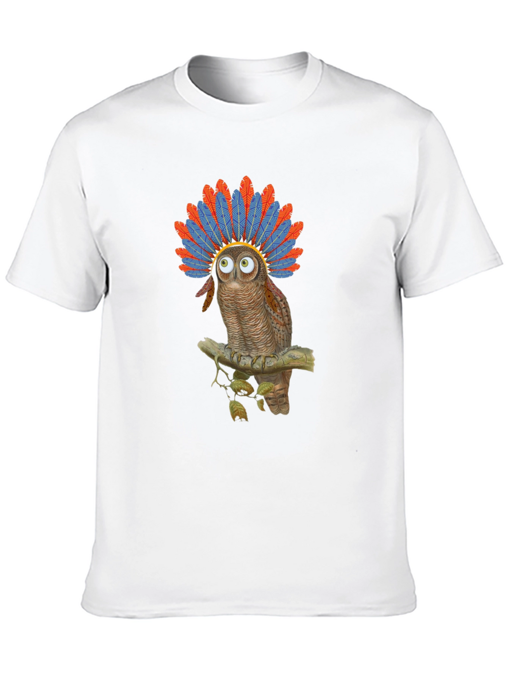 Owl Headdress Graphic T-Shirt - Quirky Bird Lover Tee