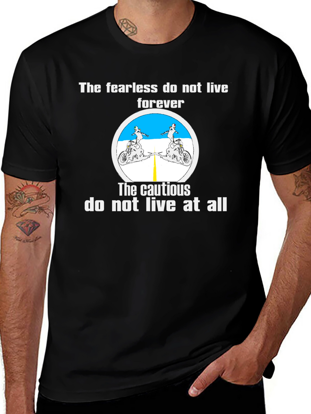 Fearless Biker T-Shirt - Live Life to the Fullest