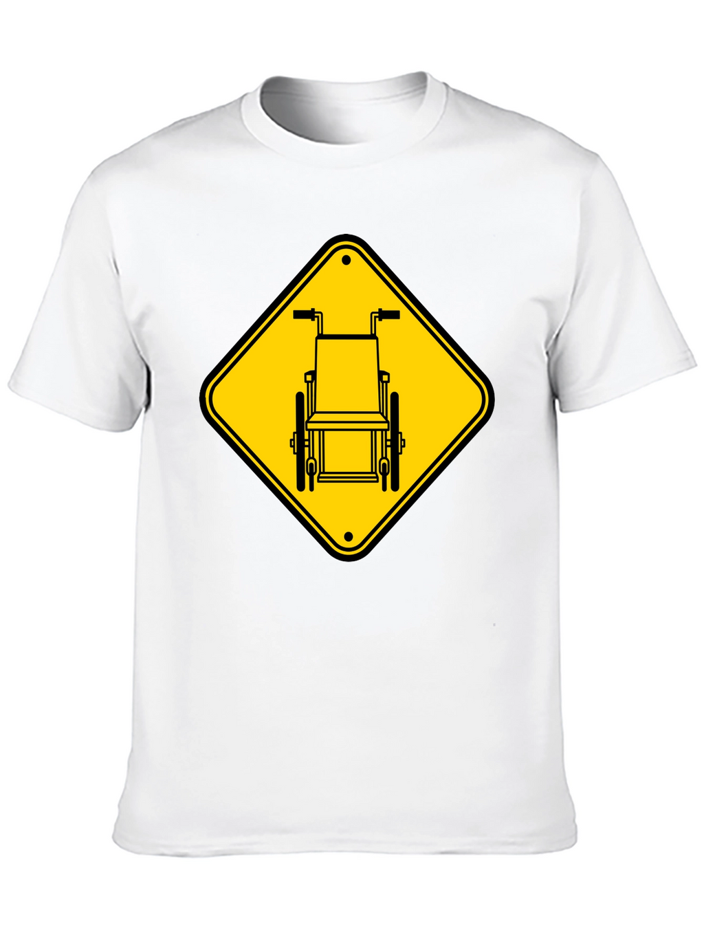 Wheelchair Sign Graphic T-Shirt - Black Cotton Blend