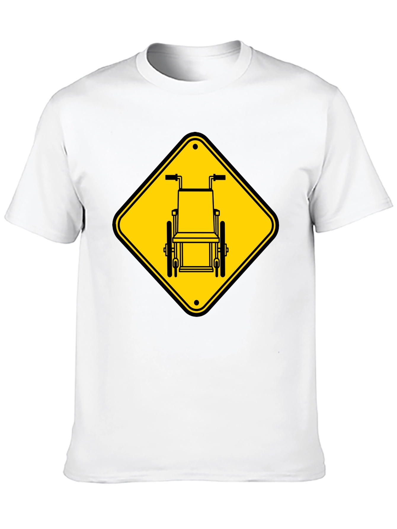 Wheelchair Sign Graphic T-Shirt - Black Cotton Blend