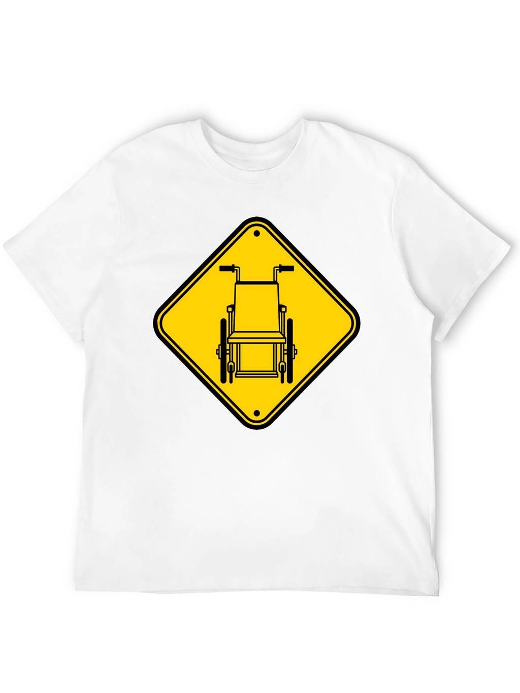 Wheelchair Sign Graphic T-Shirt - Black Cotton Blend
