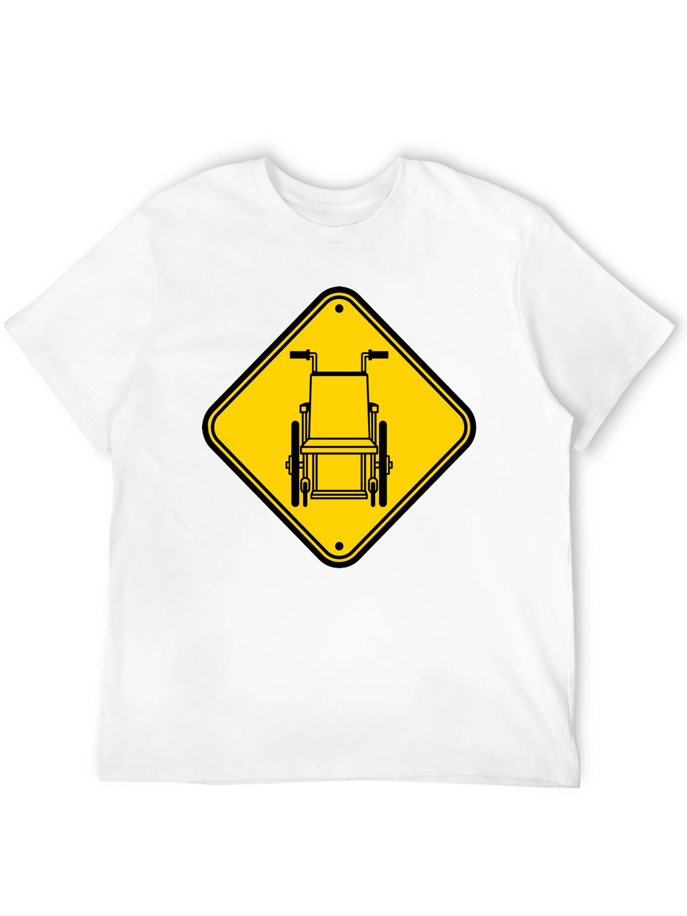 Wheelchair Sign Graphic T-Shirt - Black Cotton Blend