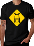 Wheelchair Sign Graphic T-Shirt - Black Cotton Blend