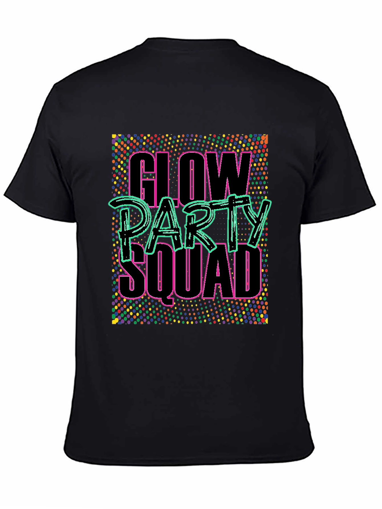 Glow Party Squad Black T-Shirt