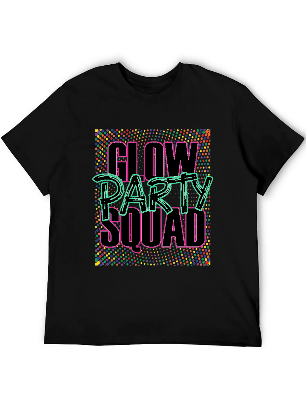 Glow Party Squad Black T-Shirt
