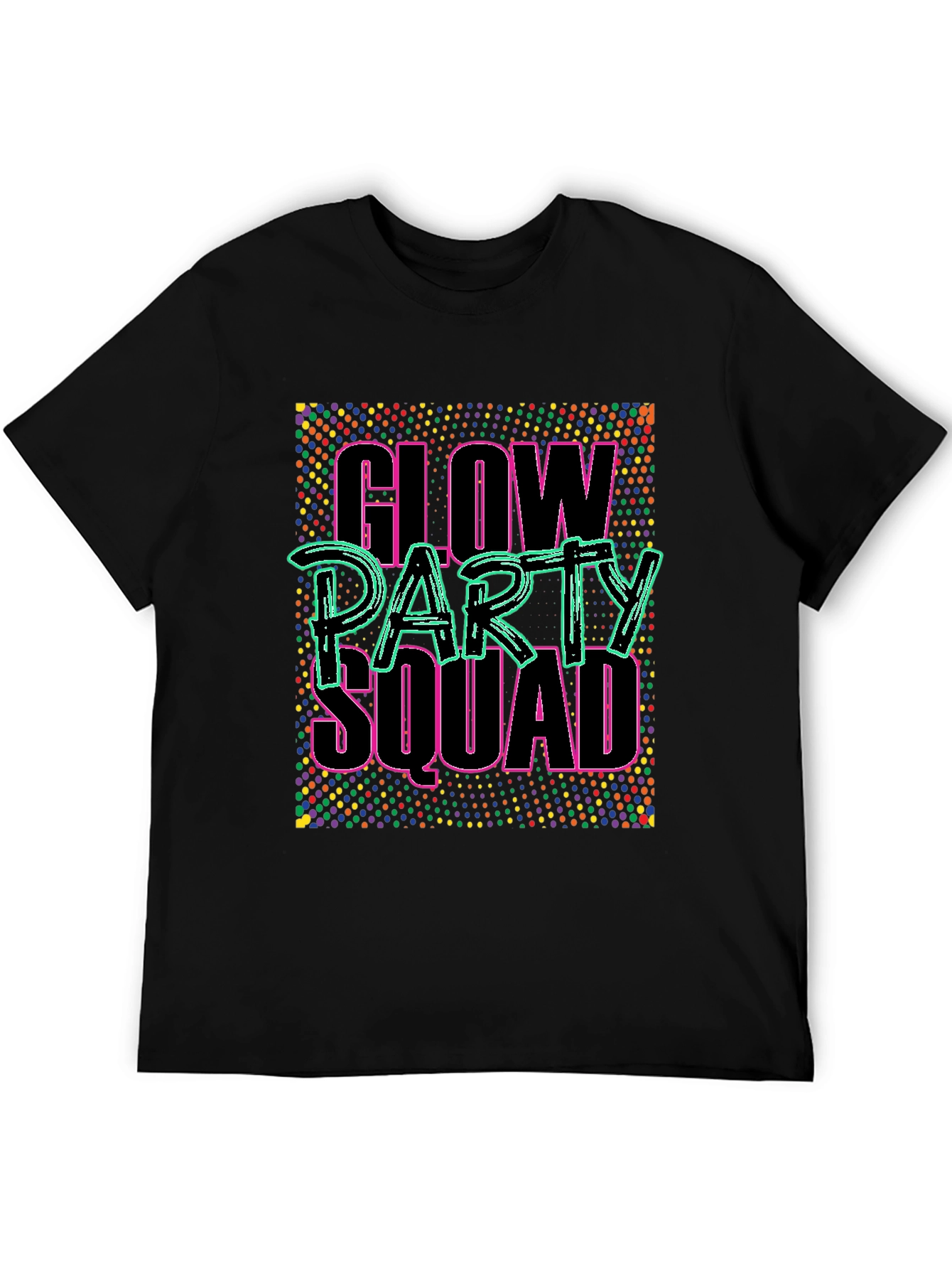 Glow Party Squad Black T-Shirt