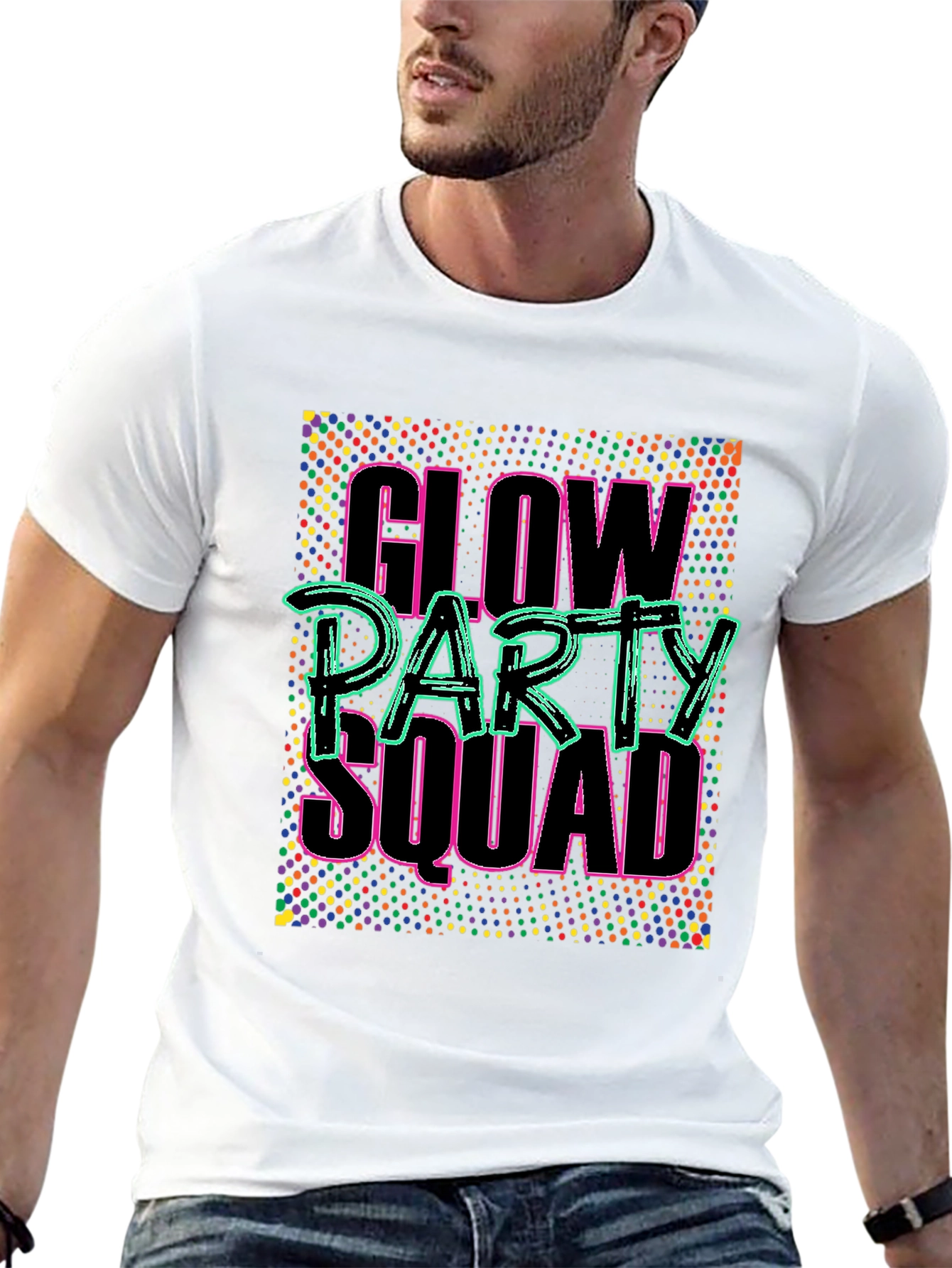 Glow Party Squad Black T-Shirt