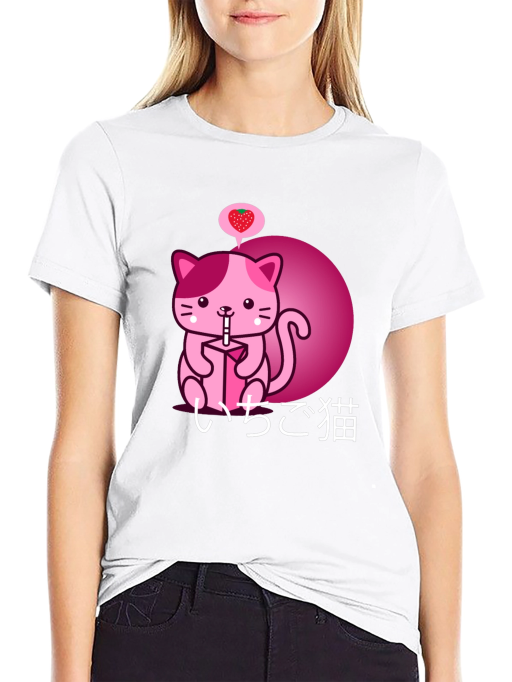 Kawaii Strawberry Milk Cat Graphic Tee