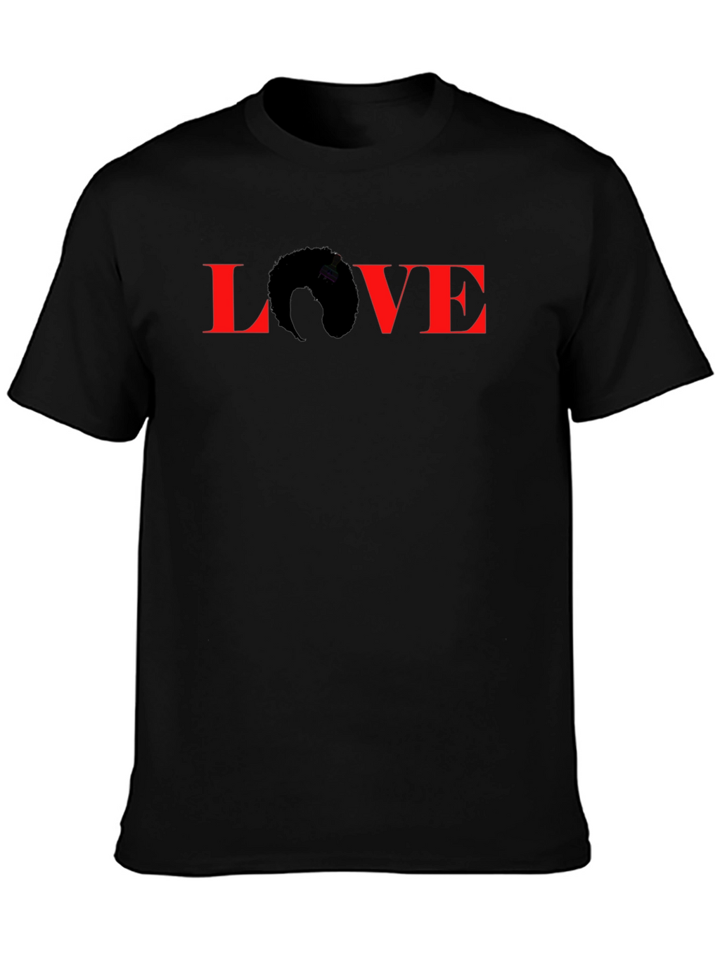 LOVE T-Shirt - Afro Hair Silhouette - Black
