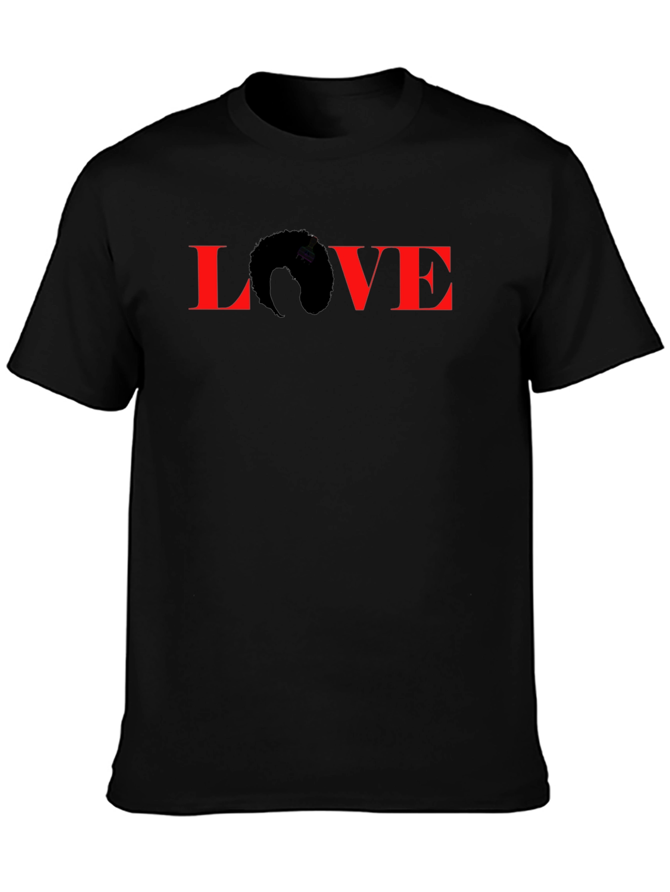 LOVE T-Shirt - Afro Hair Silhouette - Black