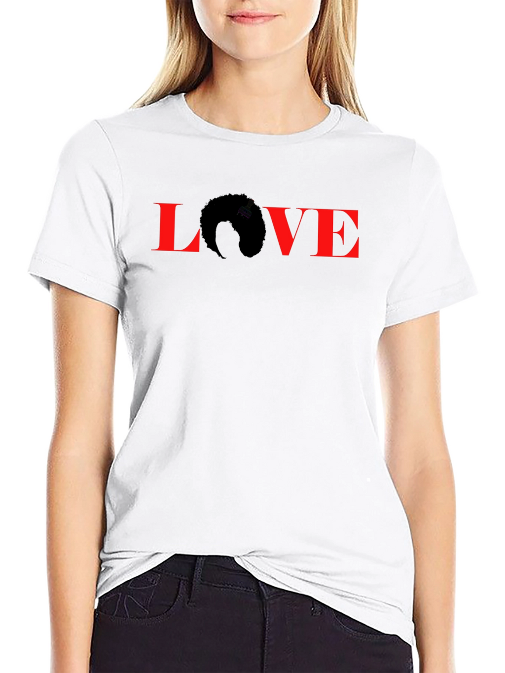 LOVE T-Shirt - Afro Hair Silhouette - Black