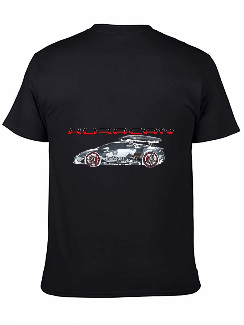 Huracan Car Graphic Black T-Shirt
