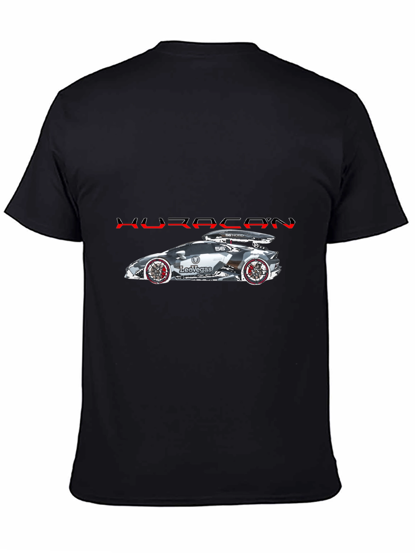 Huracan Car Graphic Black T-Shirt