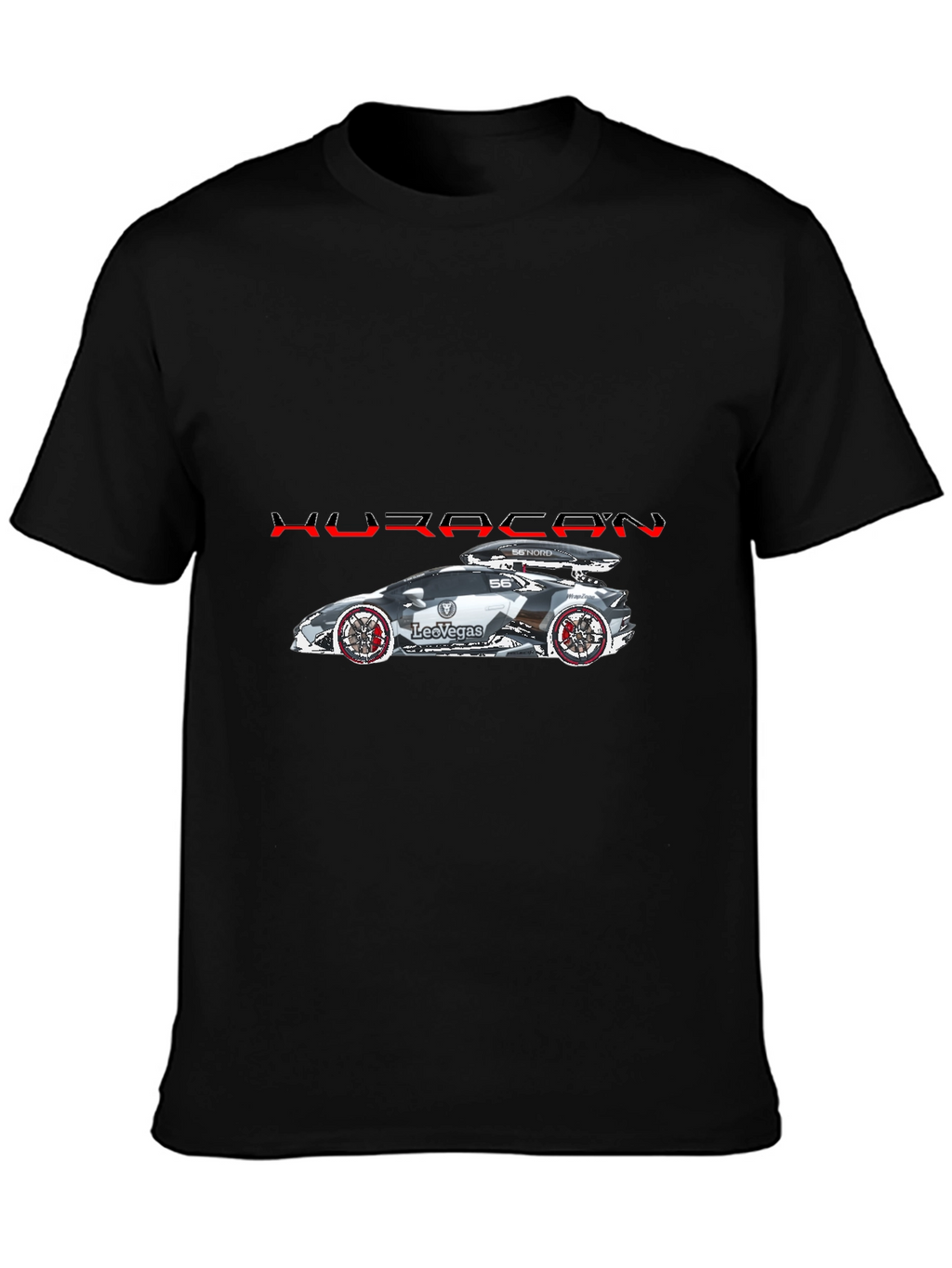 Huracan Car Graphic Black T-Shirt