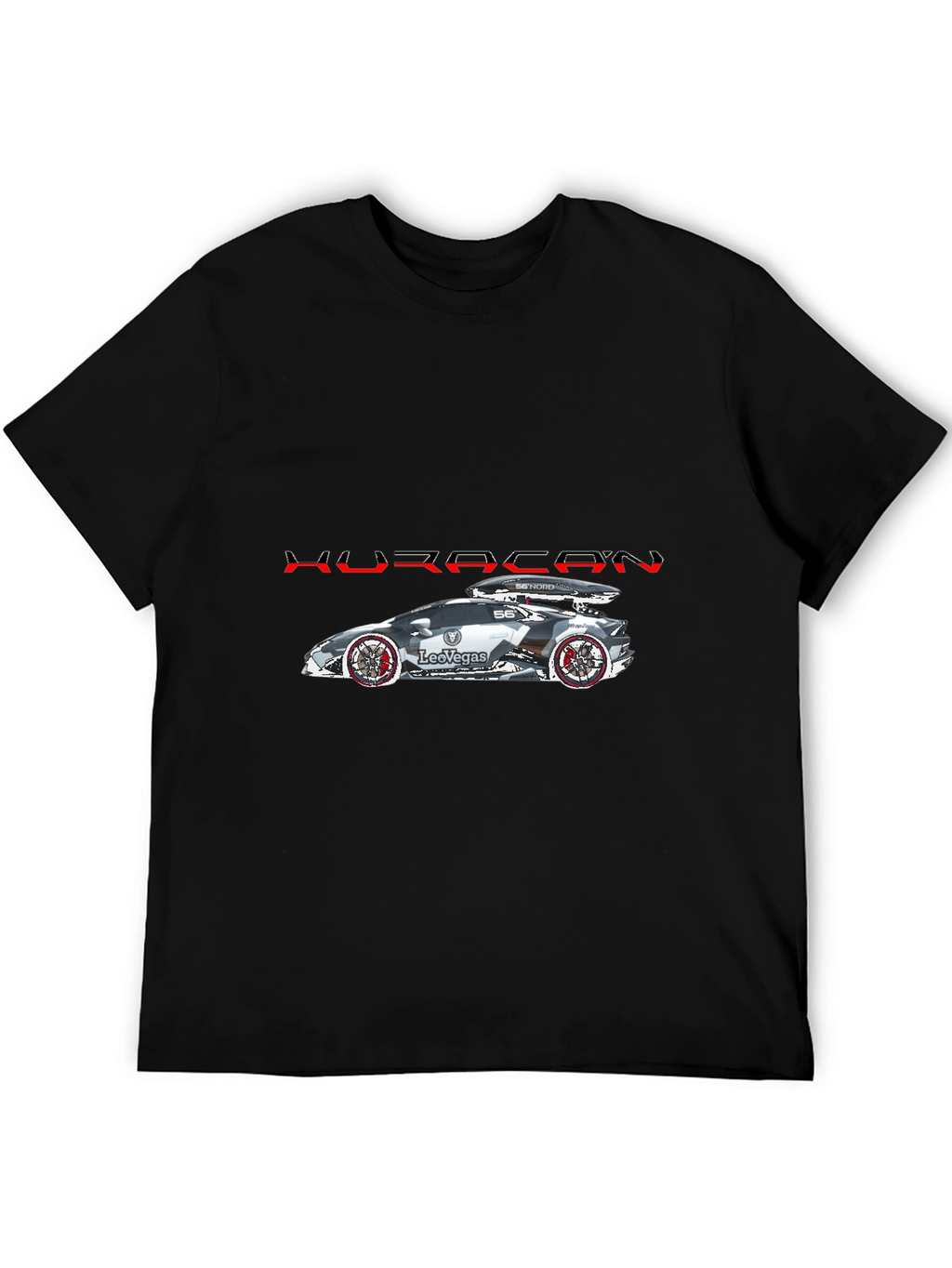 Huracan Car Graphic Black T-Shirt