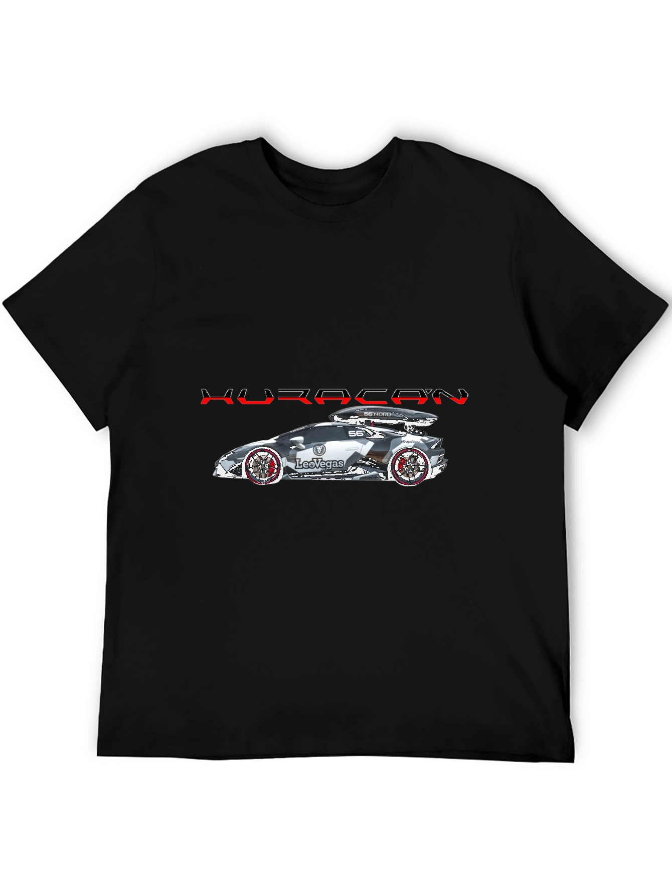 Huracan Car Graphic Black T-Shirt