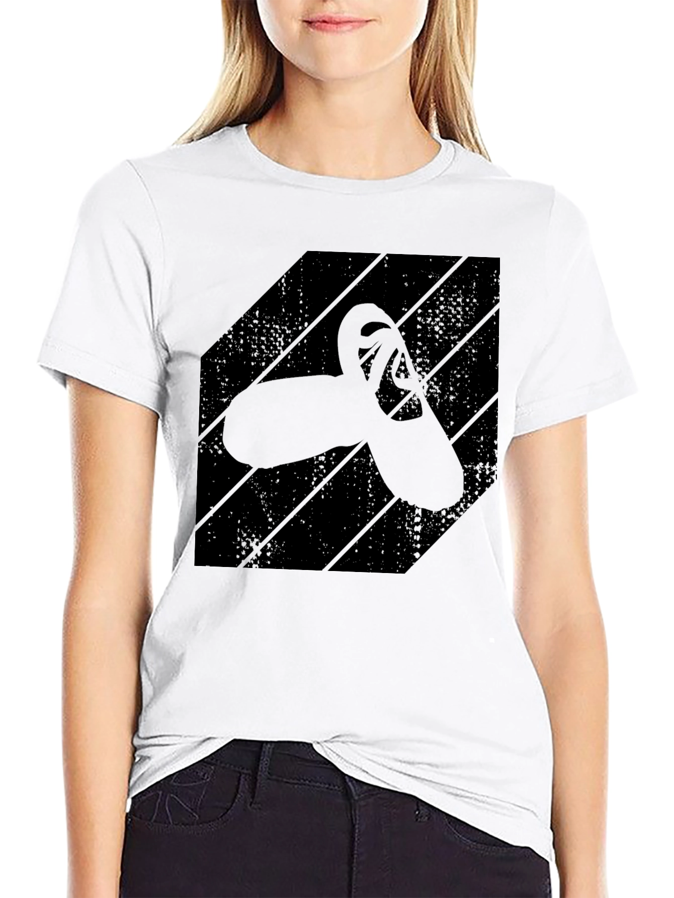 Ballet Slippers Graphic Tee - Stylish Black T-Shirt